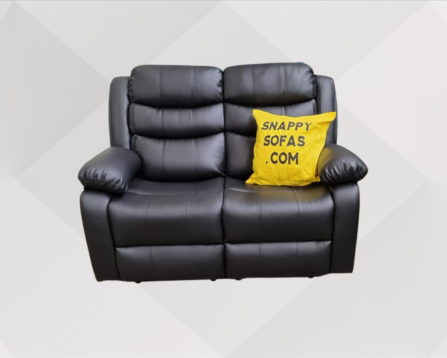 Roma Black Leather Recliner 2 Seater Sofa