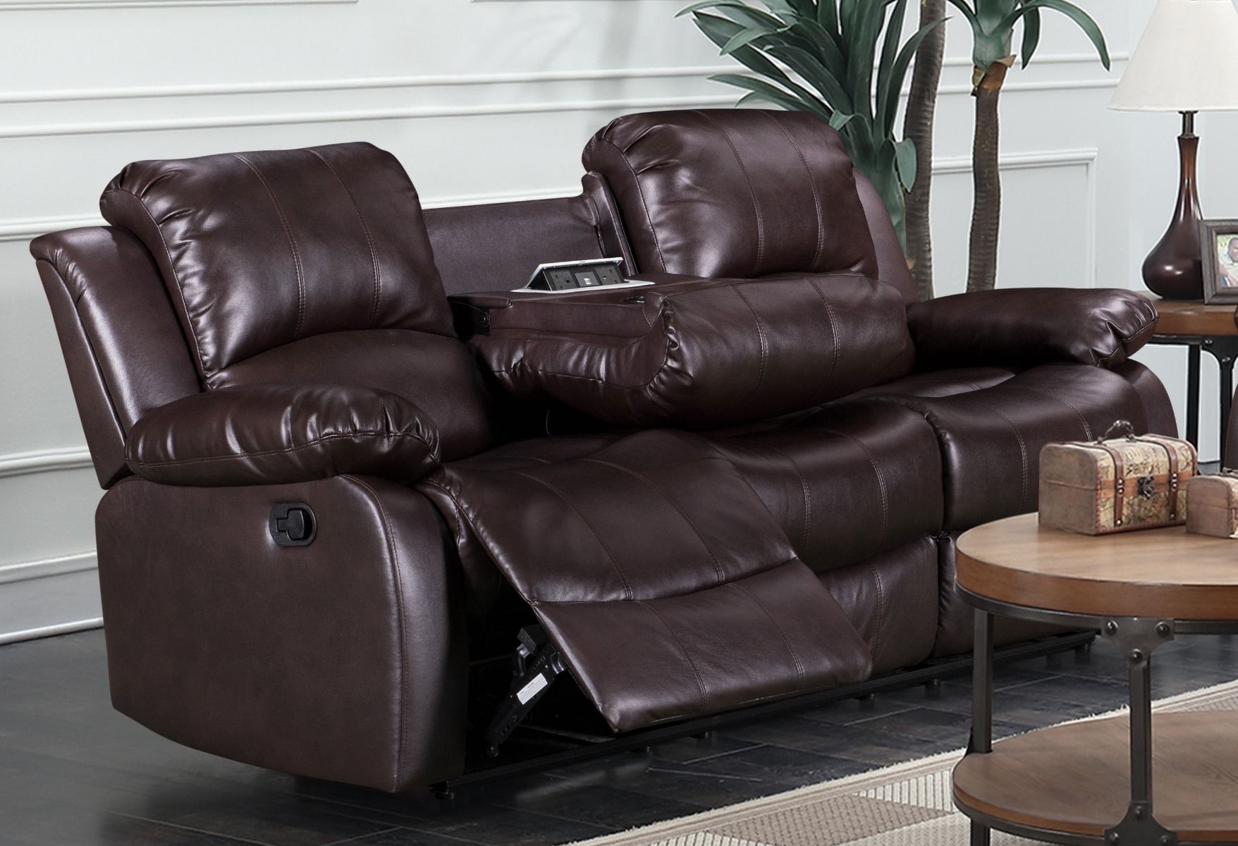 Sevilla Brown Leather Recliner 3 Seater Sofa