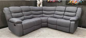 Grey leather 2025 recliner corner sofa