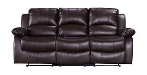 Sevilla Brown Leather Recliner 3 Seater Sofa