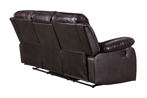 Sevilla Brown Leather Recliner 3 Seater Sofa